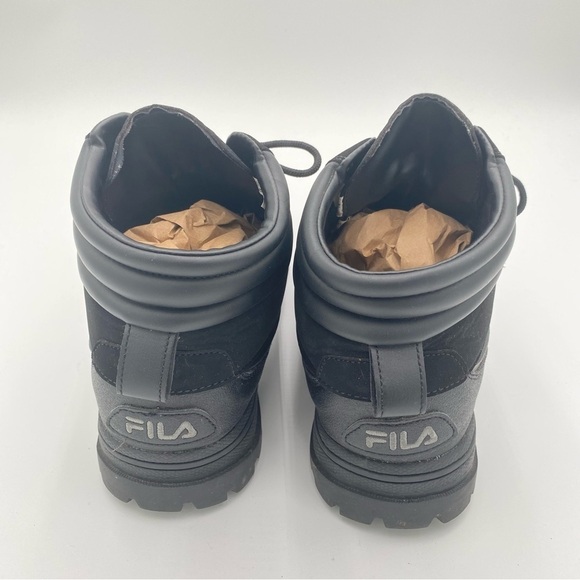 Fila Men\'s Weathertec Chunky Full Lace Up Hiking Ankle Boots Shoes Black Size 11 main image 5